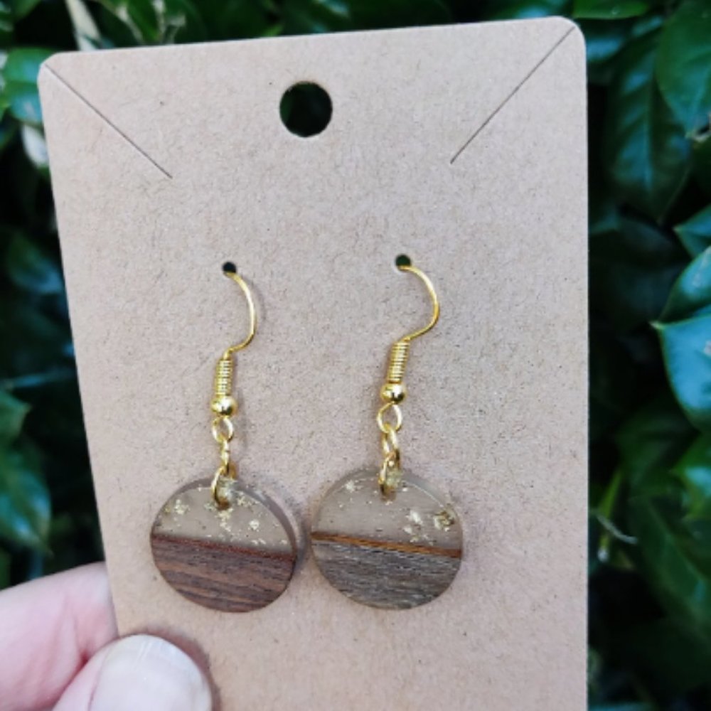 Resin and Wood Earrings - Picture 6 of 7